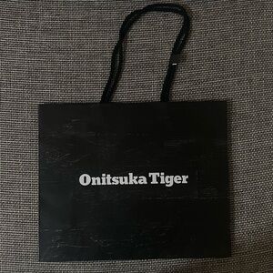 Onitsuka Tiger Purchase Bag Medium Black Logo Rope Handle Authentic